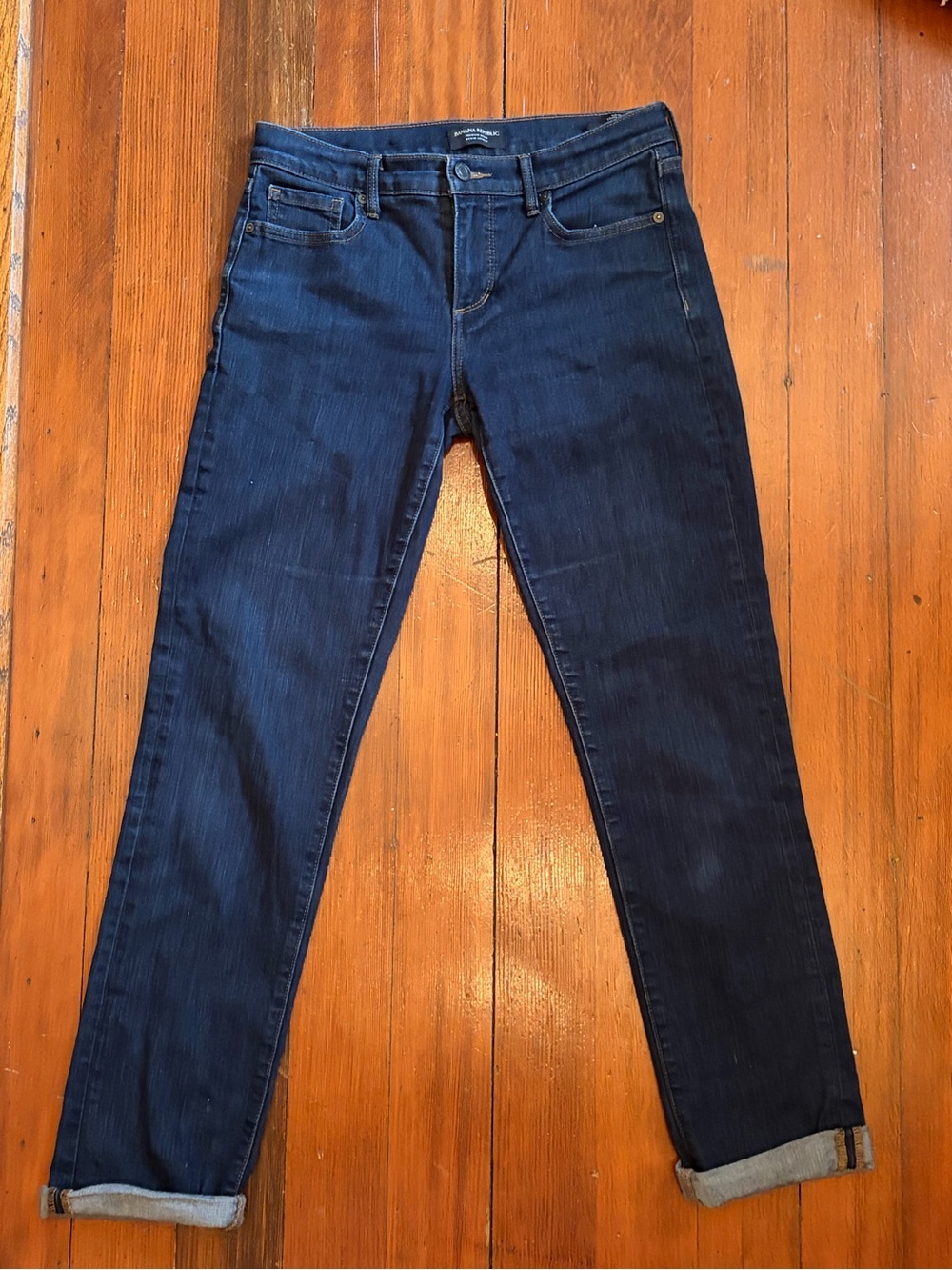 Banana Republic Dark Indigo Girlfriend Straight-Leg Jeans